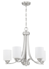 Craftmade 50525-BNK-WG - Bolden 5 Light Chandelier in Brushed Polished Nickel (White Glass)