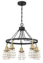 Craftmade 50625-FBSB - Thatcher 5 Light Chandelier in Flat Black/Satin Brass