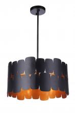 Craftmade 56694-FBGLR - Sabrina 4 Light Pendant in Flat Black/Gold Luster