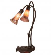 Meyda White 14099 - 16" High Purple Iridescent Pond Lily 2 Light Accent Lamp